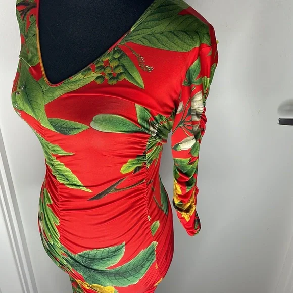 Vintage Royal Palm Print Dress Size M - Picture 5 of 5